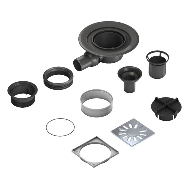 Wedi Fundo point drain horizontal DN 50 square